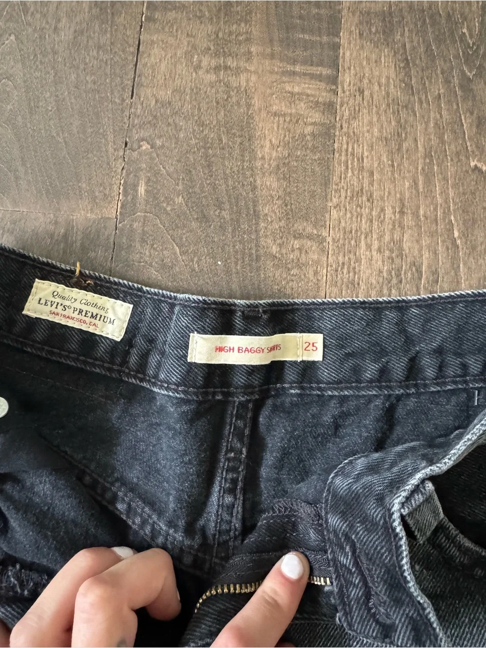 Levi's Black Wash High-Rise Jean Shorts
